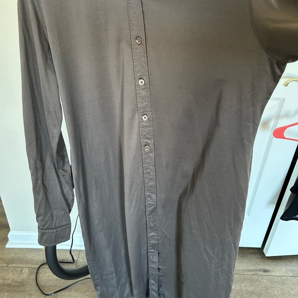 CALVIN KLEIN MODAL GRAY BUTTON DOWN SHIRT DRESS SZ 10 - Picture 2 of 3